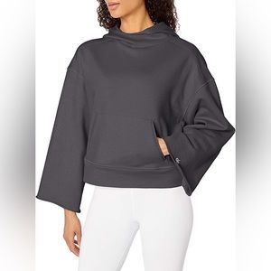 Alo Yoga Dark Gray Low Key Wide Sleeve Hoodie